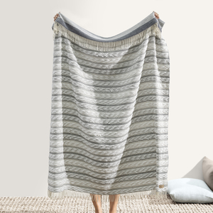 Image Gray Italian Textured Strato Blanket