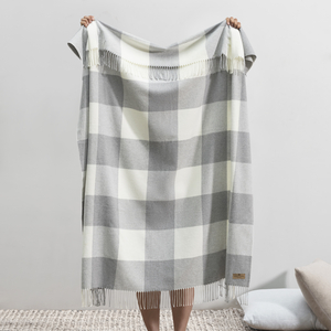 Image Light Gray Buffalo Check Throw