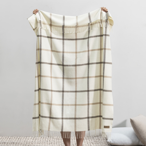 Image Barnwood/Dune Tattersall Plaid Throw