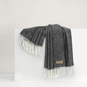 Graphite Italian Herringbone Throw | Italian Herringbone