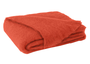 Image Hibiscus Orange Brushed Mohair Throw