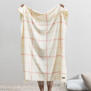 Image Blush/Pink Salt Tattersall Plaid Throw