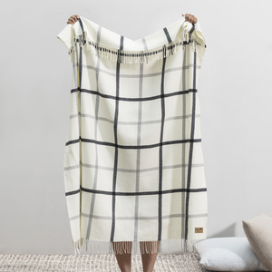 Image Light Gray/Graphite Tattersall Plaid Throw